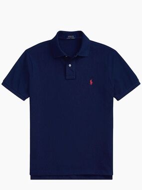 Ralph Lauren Navy Polo with Red Pony Embroidery